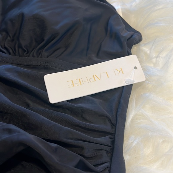 NWT Ki Laphee Black One Piece Tummy Control Swimsuit Medium - Picture 8 of 10